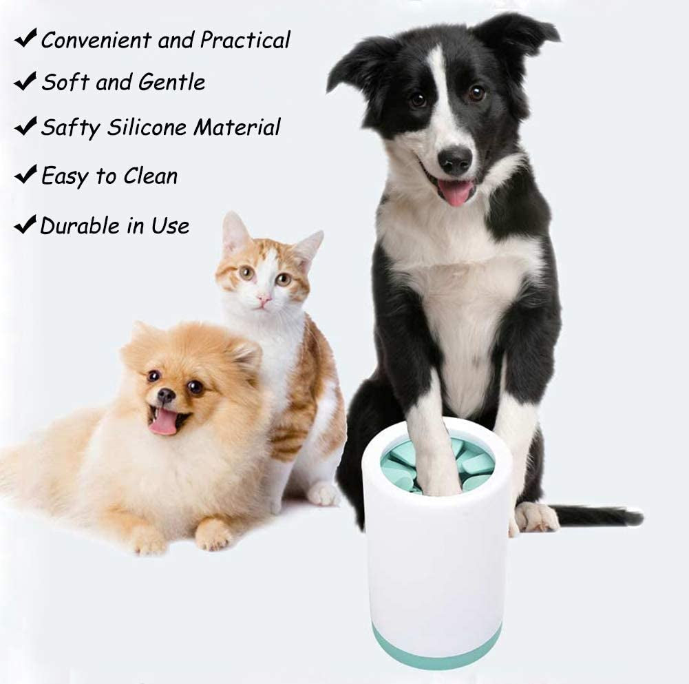 Dog Paw Cleaner - Portable Dog Paw Cleaner Foot Washer Cup for Small Medium Dogs and Cats Muddy Paw, Green L