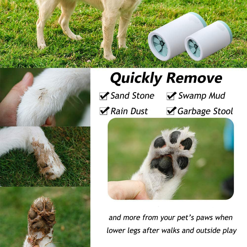 Dog Paw Cleaner - Portable Dog Paw Cleaner Foot Washer Cup for Small Medium Dogs and Cats Muddy Paw, Green L